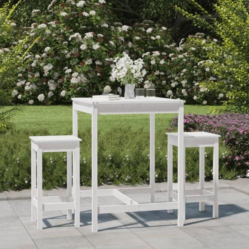 vidaXL 3-delige TuinTuinbarset massief grenenhout wit, Tuin en Terras, Tuinsets en Loungesets, Nieuw, 3 zitplaatsen, Verzenden