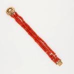 Armband - 14 karaat Geel goud - Bloedkoraal, Nieuw
