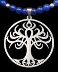 Saffier collier versierd met een levensboom - Spirituele