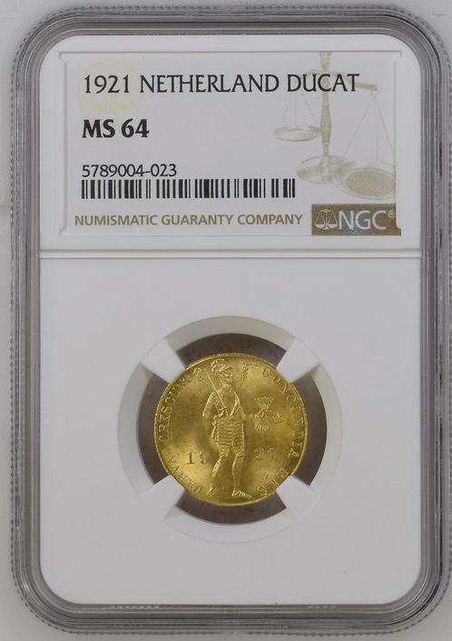 Gouden Enkele Dukaat 1921 MS64 NGC gecertificeerd (Pop 13/3), Postzegels en Munten, Munten en Bankbiljetten | Verzamelingen, Munten