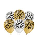 Ballonnen Zebra 30cm 6st, Verzenden, Nieuw