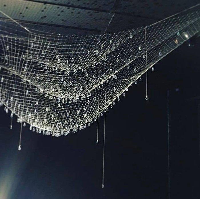 Ingo Maurer - Plafondlamp - Vissersdood - Nylon, kristallen, Antiek en Kunst, Antiek | Lampen