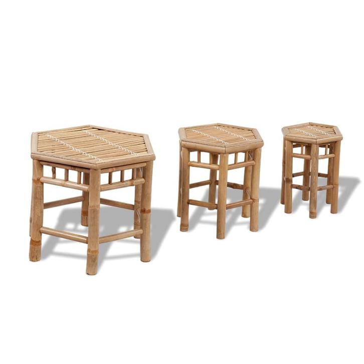 vidaXL Tuinkrukken 3 st bamboe, Tuin en Terras, Tuinstoelen, Nieuw, Hout, Verzenden