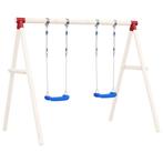vidaXL Schommelset met 2 zitjes 38x16 cm polyetheen blauw, Verzenden, Nieuw
