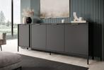 Dressoir Antraciet 203x39x81 goud zwarte pootjes, Verzenden, Nieuw, 25 tot 50 cm, Modern