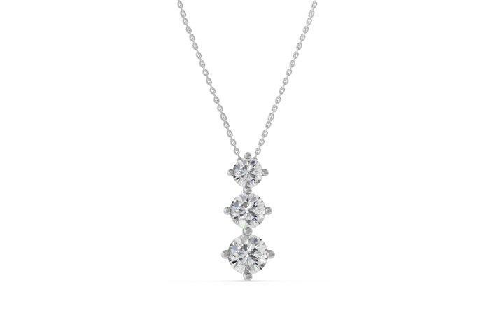 Halsketting - 14 karaat Witgoud - 3.25ct. tw. Diamant, Sieraden, Tassen en Uiterlijk, Kettingen