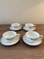 KLM Business Class four tea/coffee cups, ten sausers and