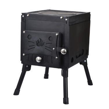 Houtkachel compact uitklapbaar met aslade, Caravans en Kamperen, Caravan accessoires, Nieuw, Ophalen of Verzenden