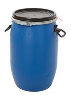 Kunststof vat 60 liter blauw met zwart klemdeksel, Huis en Inrichting, Nieuw, Ophalen of Verzenden