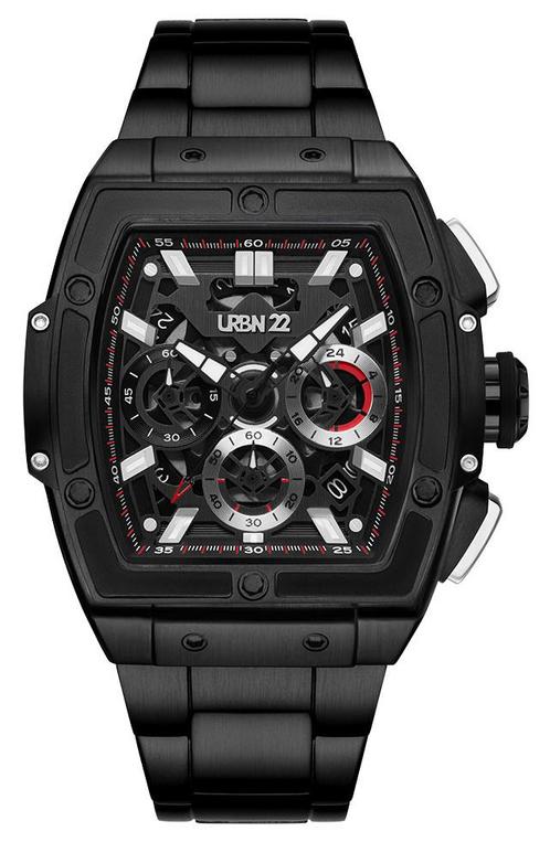 URBN22 Onyx Vigorous Black streetlife chronograaf horloge, Sieraden, Tassen en Uiterlijk, Horloges | Heren, Staal, Nieuw, Staal