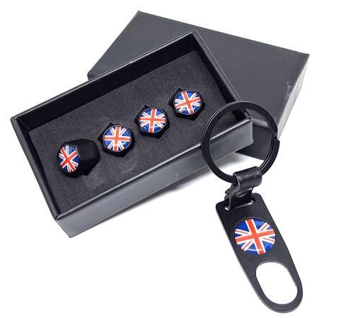 Union Jack ventieldopjes + sleutelhanger voor Mini Cooper, Auto diversen, Tuning en Styling