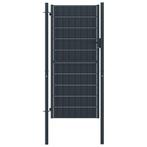 vidaXL Poort 100x164 cm PVC en staal antracietkleurig, Tuin en Terras, Verzenden, Nieuw