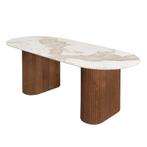 Eettafel Urban Chique | Marmer/Walnoot | 220cm, Huis en Inrichting, Ophalen, Nieuw