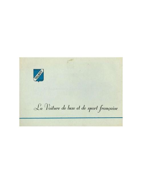 1952 TALBOT-LAGO BROCHURE FRANS, Boeken, Auto's | Folders en Tijdschriften