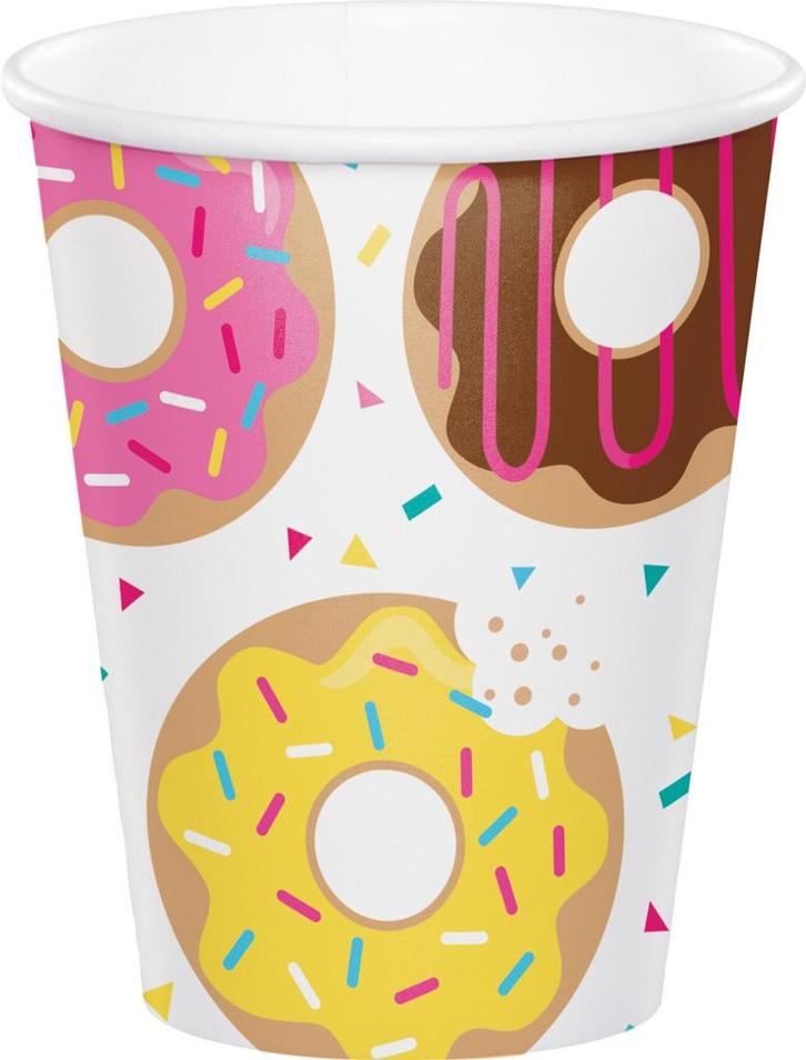 Donut Bekers 256ml 8st, Hobby en Vrije tijd, Feestartikelen, Nieuw, Verzenden