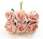 Foamroos Princess Kleurvast Pearl Roze 6 cm Bundel 6 stuks, Huis en Inrichting, Woonaccessoires | Kunstplanten en Kunstbloemen