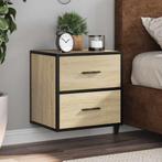 vidaXL Nachtkastjes 2 st wandgemonteerd 40x31x39,5cm sonoma, Verzenden, Nieuw, Hout
