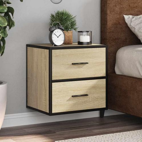 vidaXL Nachtkastjes 2 st wandgemonteerd 40x31x39,5cm sonoma, Huis en Inrichting, Slaapkamer | Nachtkastjes, Nieuw, Hout, Verzenden