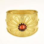 Ring - 14 karaat Geel goud Granaat, Sieraden, Tassen en Uiterlijk, Ringen, Nieuw