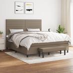 vidaXL Boxspring met matras stof taupe 180x200 cm, Huis en Inrichting, Slaapkamer | Bedden, Eenpersoons, Verzenden, Nieuw, 80 cm