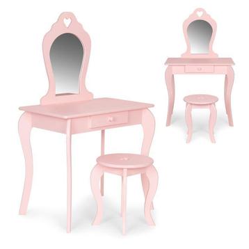 Ecotoys houten kinder kaptafel met spiegel en krukje beschikbaar voor biedingen