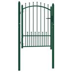 vidaXL Poort met speerpunten 100x125 cm staal groen, Tuin en Terras, Verzenden, Nieuw