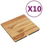 Teakhouten Terrastegels 10 stuks - VidaXL | Tweedekansje!..., Tuin en Terras, Ophalen of Verzenden, Nieuw