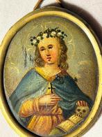 Olie op metalen plaat - Heilige Maria Magdalena - Metaal -