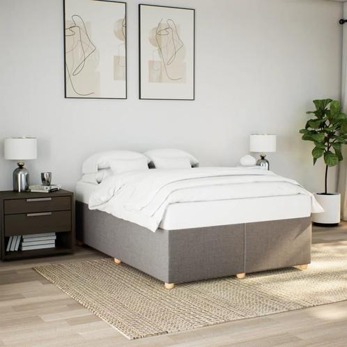 vidaXL Bedframe zonder matras stof taupe 140x190 cm, Huis en Inrichting, Slaapkamer | Bedden, 140 cm, 190 cm of minder, Tweepersoons