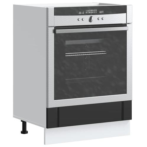 vidaXL Ovenkast Lucca bewerkt hout zwart, Huis en Inrichting, Keuken | Keukenelementen, Zwart, Nieuw, Verzenden