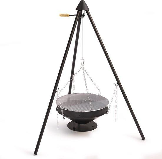 Driepoot hout BBQ - Grilloppervlak 60cm - Incl. Draagtas Bar, Tuin en Terras, Houtskoolbarbecues, Nieuw, Verzenden