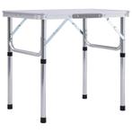 vidaXL Campingtafel inklapbaar 60x45 cm aluminium wit, Verzenden, Nieuw