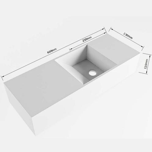 Fontein Mondiaz Tyne 60 cm Solid Surface Positie Rechts, Doe-het-zelf en Verbouw, Sanitair, Ophalen of Verzenden