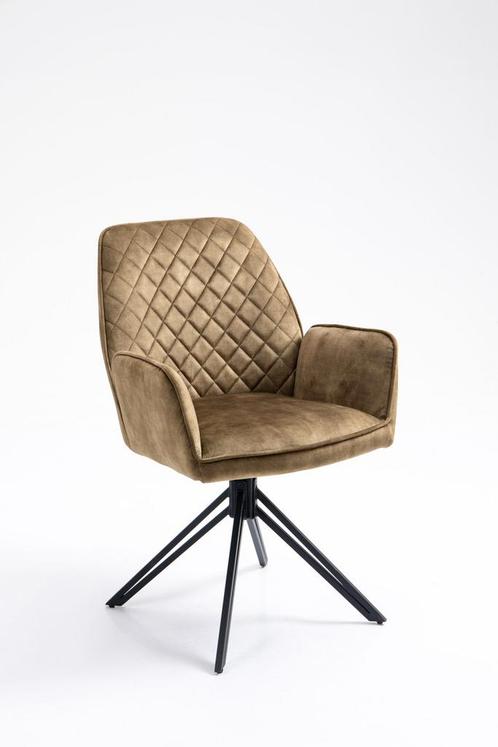 Eetkamerstoel William | Olijf | Velvet/velours stof, Huis en Inrichting, Stoelen, Nieuw, Ophalen