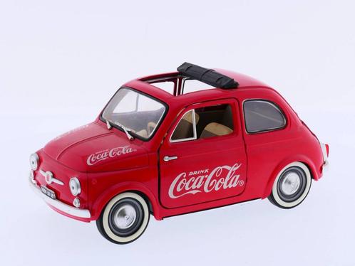 Schaal 1:16 Solido Fiat 500 Coca Cola #2417 (Autos), Hobby en Vrije tijd, Modelauto's | Overige schalen, Gebruikt, Ophalen of Verzenden