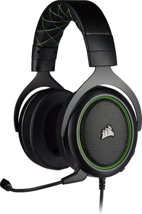Corsair HS50 Pro Stereo Gaming Headset – Zwart/Groen – PS5 &, Computers en Software, Headsets, Nieuw, Verzenden