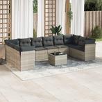 vidaXL 11-delige Loungeset met kussens poly rattan, Verzenden, Nieuw, Rotan, Loungeset