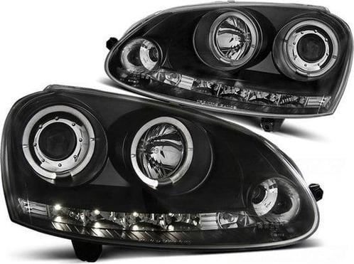 Koplampen dual halo rims VW GOLF 5 10 03-09 ANGEL EYES ZWART, Auto-onderdelen, Verlichting, Nieuw, Ophalen of Verzenden