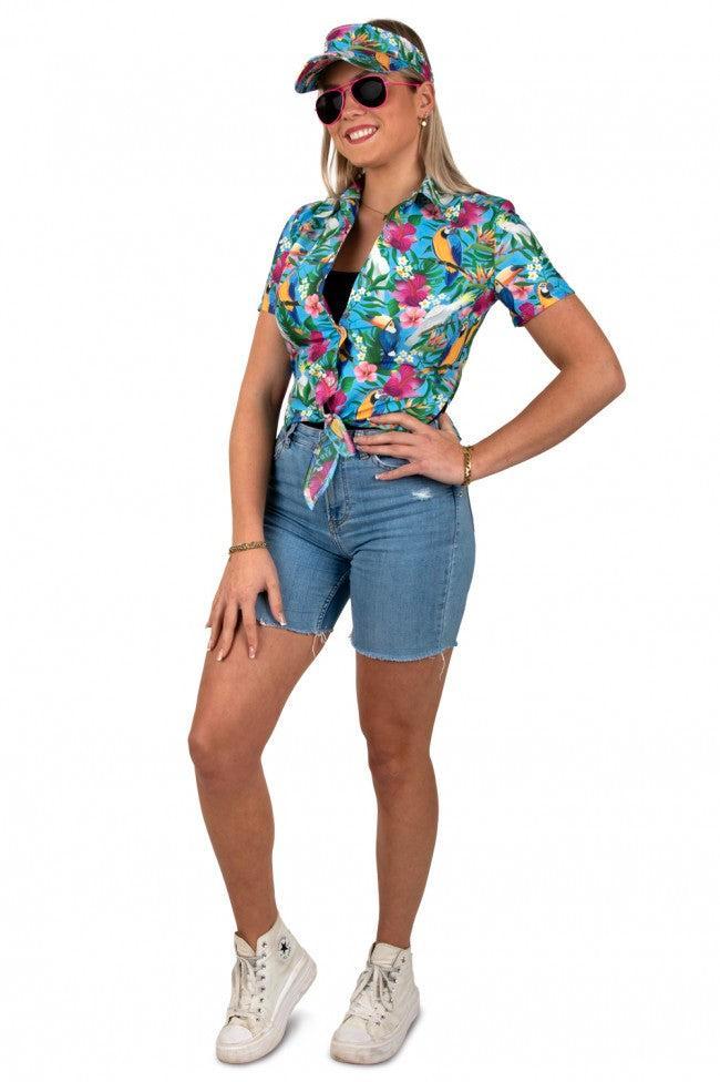 Tropical Damesblouse met gratis Zonneklep | Toppers Dames, Kleding | Dames, Carnavalskleding en Feestkleding, Verzenden