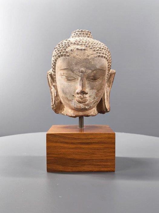 Heidense periode Een zeldzaam zandstenen hoofd van Boeddha -, Antiek en Kunst, Antiek | Overige Antiek