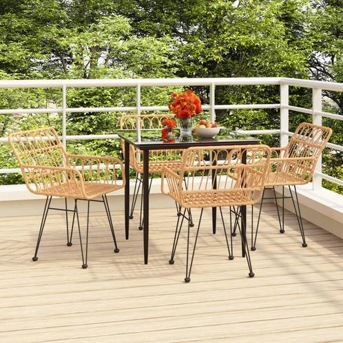 vidaXL 5-delige Tuinset poly rattan, Tuin en Terras, Tuinsets en Loungesets, Tuinset, Nieuw, 4 zitplaatsen, Rotan, Verzenden