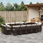 vidaXL 15-delige Tuinset met kussens poly rattan bruin, 4 zitplaatsen, Nieuw, Tuinset, Verzenden