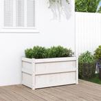 vidaXL Plantenbak 90x50x50 cm massief grenenhout wit, Tuin en Terras, Bloembakken en Plantenbakken, Verzenden, Nieuw, 60 tot 100 cm