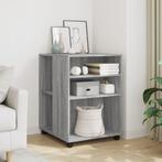vidaXL Bijzettafel met wieltjes 55x60x78 cm hout grijs, Huis en Inrichting, Kasten | Roldeurkasten en Archiefkasten, Verzenden