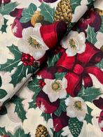 Dubbel breed, bedrukt geweven stof met guirlandes en, Diversen, Kerst, Nieuw