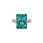 Witgouden ring met groene spinel 14 karaat, Verzenden, Zo goed als nieuw, Groen, Goud