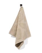 HEMA Keukendoek 50x50 katoen bladeren zand, Verzenden, Nieuw