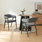 Eetkamerstoel Kohlmand set van 2 donkergrijs en zwart [en.ca, Verzenden, Nieuw