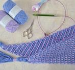 Haakpakket Ton Sur Ton Sjaal Lila Denim, Hobby en Vrije tijd, Breien en Haken, Ophalen of Verzenden, Nieuw, Breien of Haken, Wol of Garen