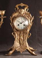 Klok - Art Nouveau klokstel - Metaal - 1900-1910, Antiek en Kunst
